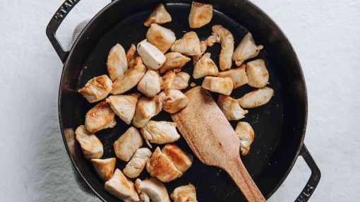 incorporando el pollo en la trigo receta